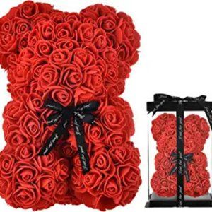 Rose Teddy Bear Fully Assembled Rose Bear